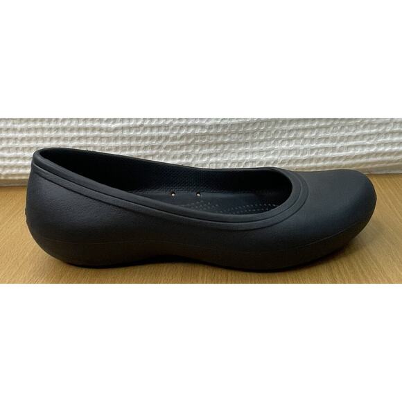 CROCS At Work Iconic Comfort Ballet Flats 205074 Matte Black Women's Size 7 - Picture 1 of 3